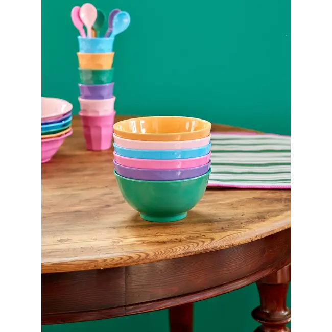 Rice Melamine Soup Bowl in 6 Asst. Colors - 6 Pack - 400 ml