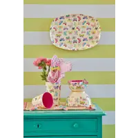 Melamine Rectangular Plate with Butterfly Print
