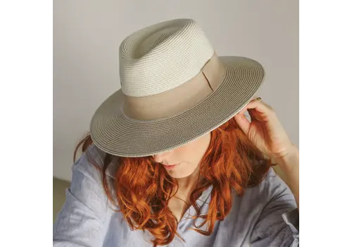 House of Ord Naledi Fedora - Ivory/Stone 58cm