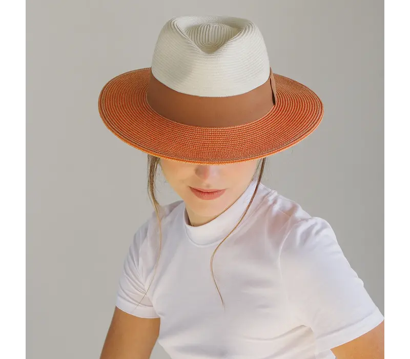 Naledi Fedora - Ivory/Tan 58cm