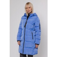 Long padded hooded coat Blue shade