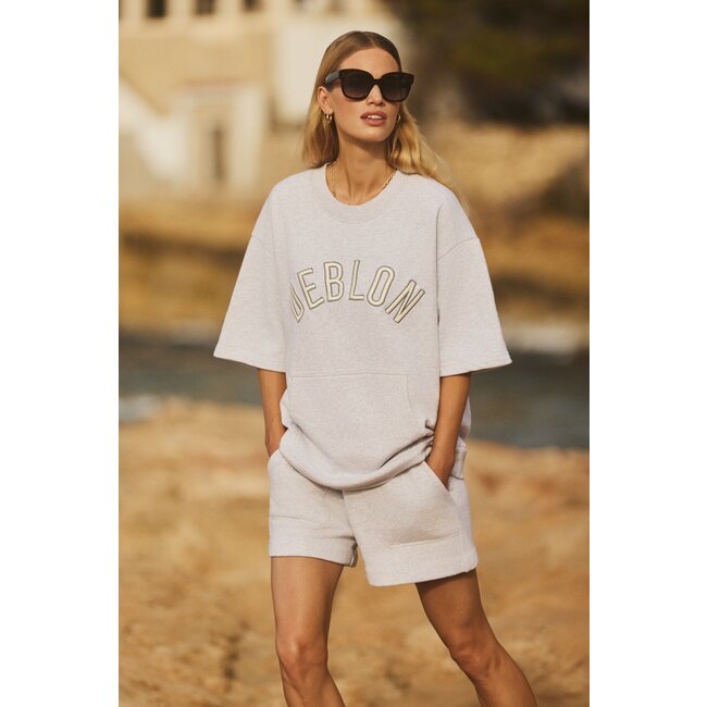 Deblon Lara Sweater Short Sleeve Light Grey Melange