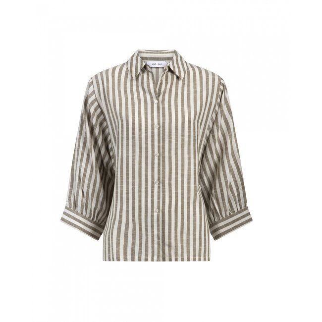 Knit-ted Becca Blouse Khaki