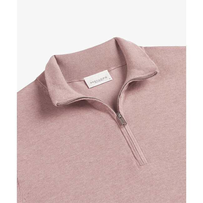 Profuomo PULLOVER HALF ZIP LS D PINK