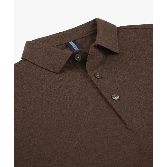 Profuomo Dark brown stretch pique polo