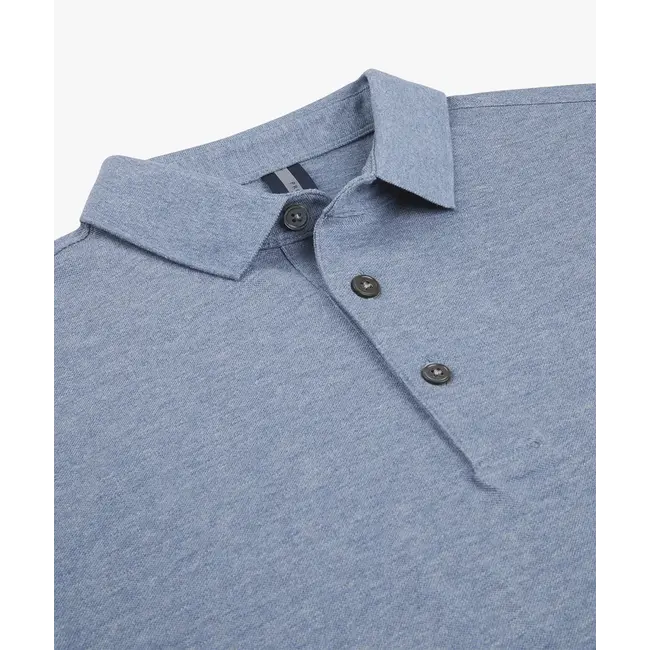 Profuomo Blue stretch pique polo
