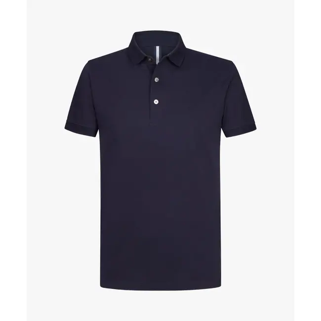 Profuomo Navy stretch pique polo