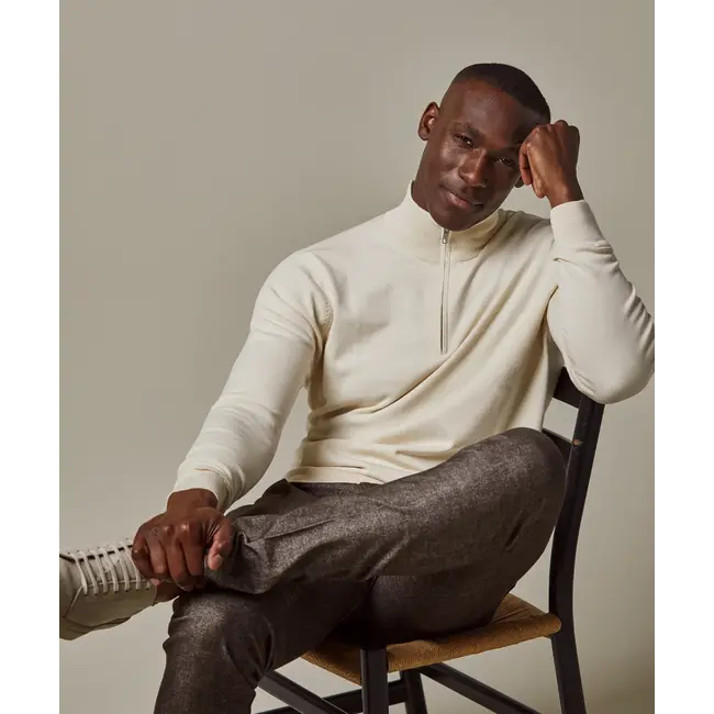 Profuomo PULLOVER HALFZIP OFF WHITE