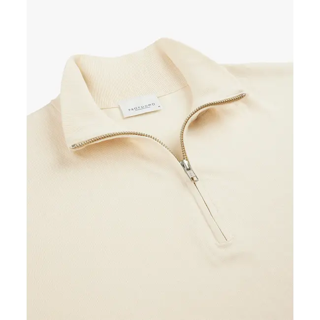 Profuomo PULLOVER HALFZIP OFF WHITE
