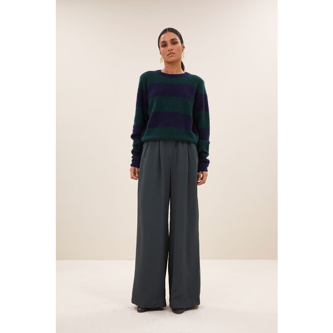 By-Bar gwen big stripe pullover dark green stripe