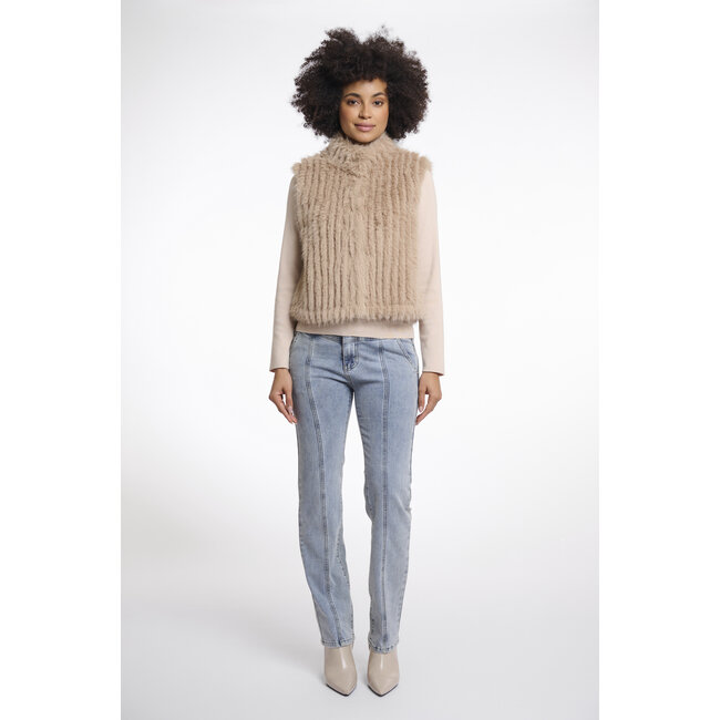 Rino & Pelle Gilet with closure  Oat