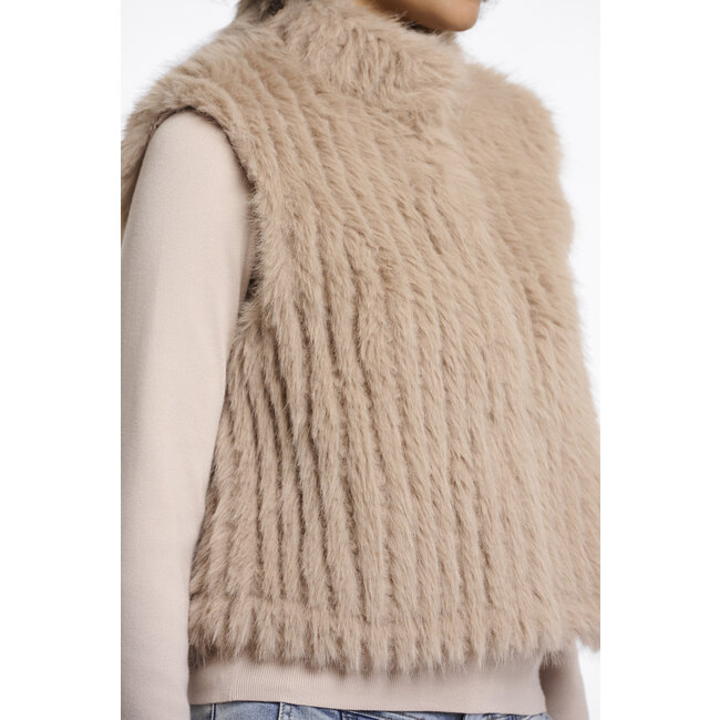 Rino & Pelle Gilet with closure  Oat