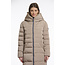 Rino & Pelle Long padded hooded coat with faux fur  Toffee