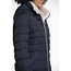 Rino & Pelle Long padded hooded coat with faux fur  Navy stone