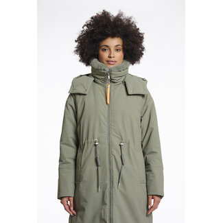 Rino & Pelle Outdoor jacket with detachable faux fur collar  Green ash