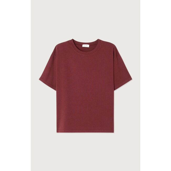 American Vintage FIZVALLEY BORDEAUX VINTAGE T-SHIRT DROIT MC COL ROND
