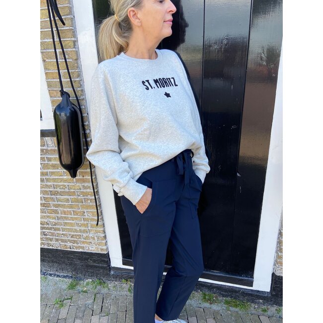 PENN&INK PI Sweater print ecru mel. black