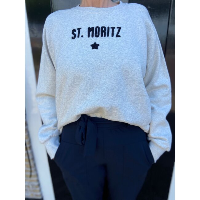 PENN&INK PI Sweater print ecru mel. black