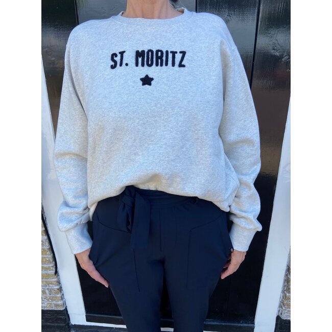 PENN&INK PI Sweater print ecru mel. black