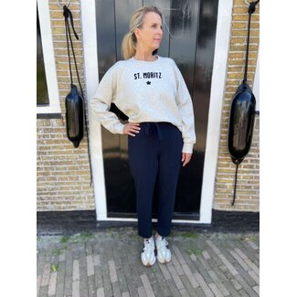PENN&INK PI Sweater print ecru mel. black