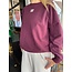 PI Sweater print aubergine ecru