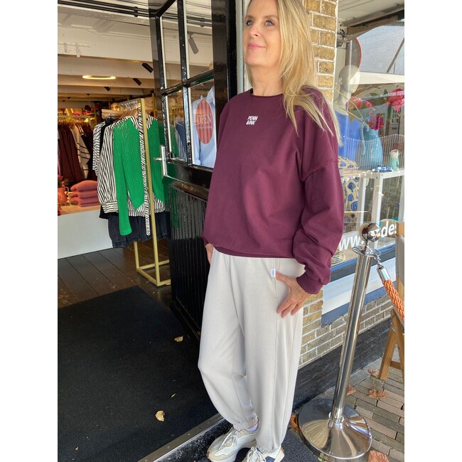 PI Sweater print aubergine ecru
