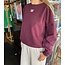 PI Sweater print aubergine ecru