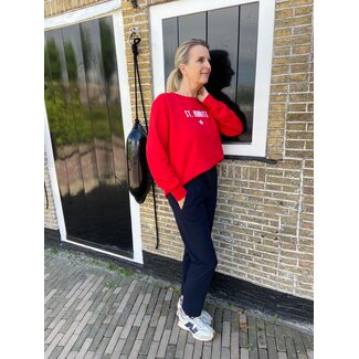 PENN&INK PI Sweater print tomato ecru