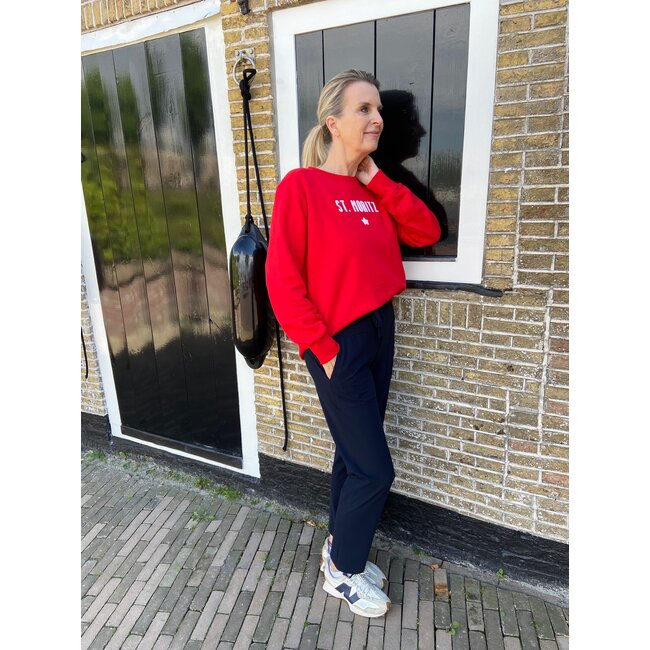 PENN&INK PI Sweater print tomato ecru