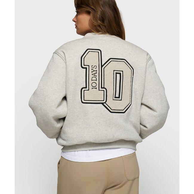 10Days baseball bomber jacket 10 white grey melee
