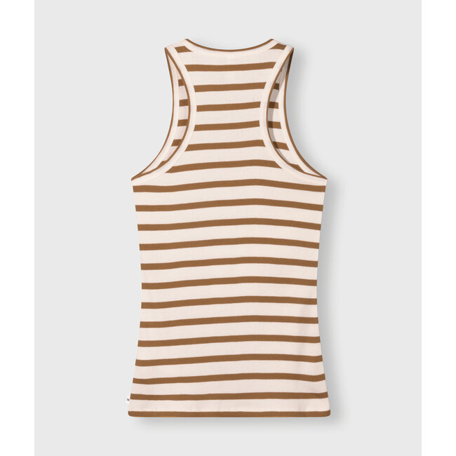 10Days tank top rib stripes ecru/suede