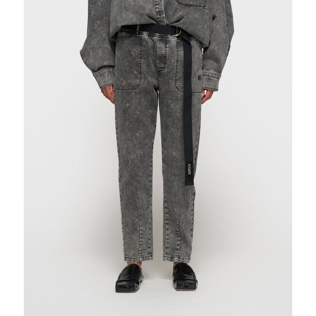 10Days belted pants monogram black