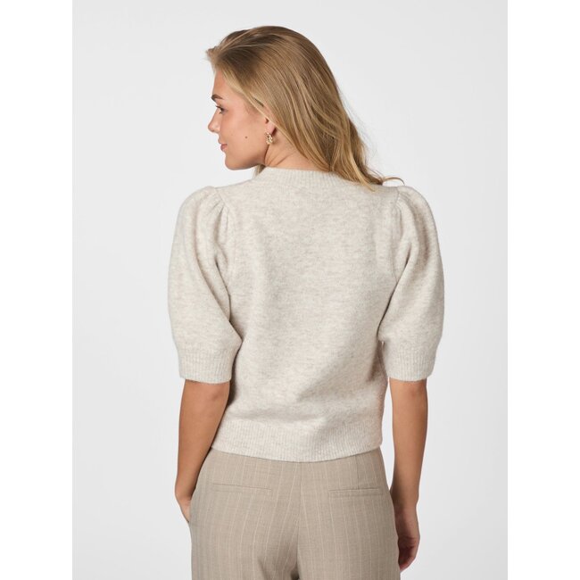 NEO NOIR Trudy Knit Cardigan Beige Melange