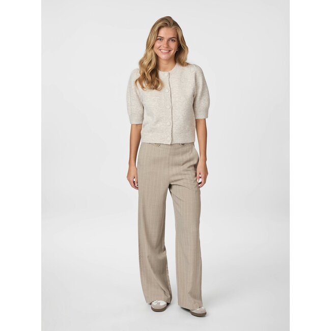 NEO NOIR Trudy Knit Cardigan Beige Melange