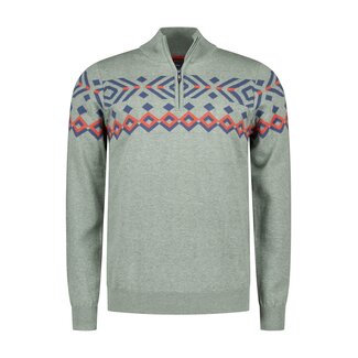 New Zealand Auckland PULLOVER HALF ZIP SOFT GREEN MELANGE