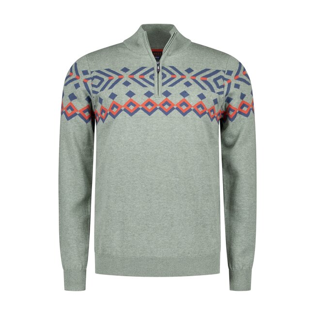 New Zealand Auckland PULLOVER HALF ZIP SOFT GREEN MELANGE