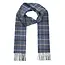 John Hanly Irish Wool Scarf Short Grey Beige Blue Black Overcheck 