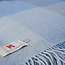 John Hanly Merino Wool Cashmere Throw Blue Mix Herringbone Block