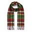 John Hanly Merino Luxury Wool Scarf Green Rust Orange Brown Check 