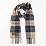 John Hanly Merino Luxury Wool Scarf Navy Beige Brown Check