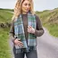 John Hanly Irish Wool Scarf Short Light Blue Green Check 