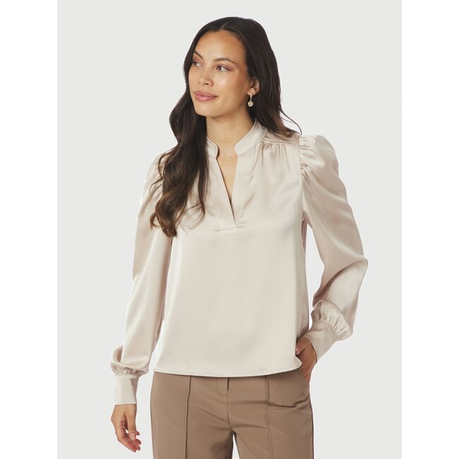 NEO NOIR Rosslyn Heavy Sateen Blouse Champagne