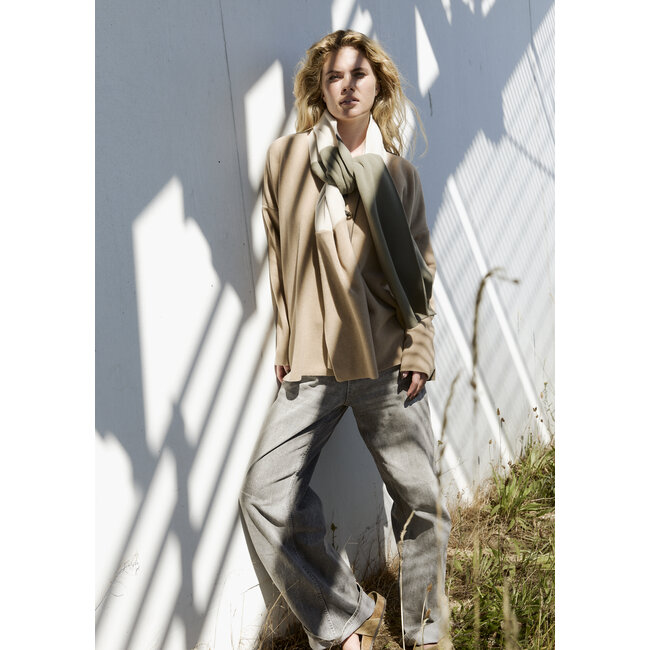 Henriette Steffensen SCARF DUSTY GREEN /KIT/CAMEL 480 4063 NW