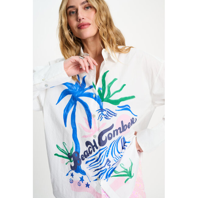 POM BLOUSE - Poplin Beachcomber White