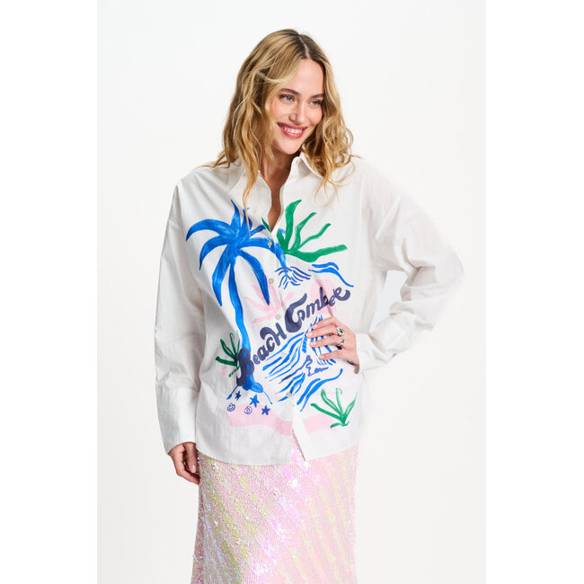 POM BLOUSE - Poplin Beachcomber White