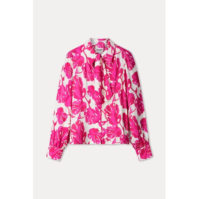 POM BLOUSE - Urban Flora White Multi colour