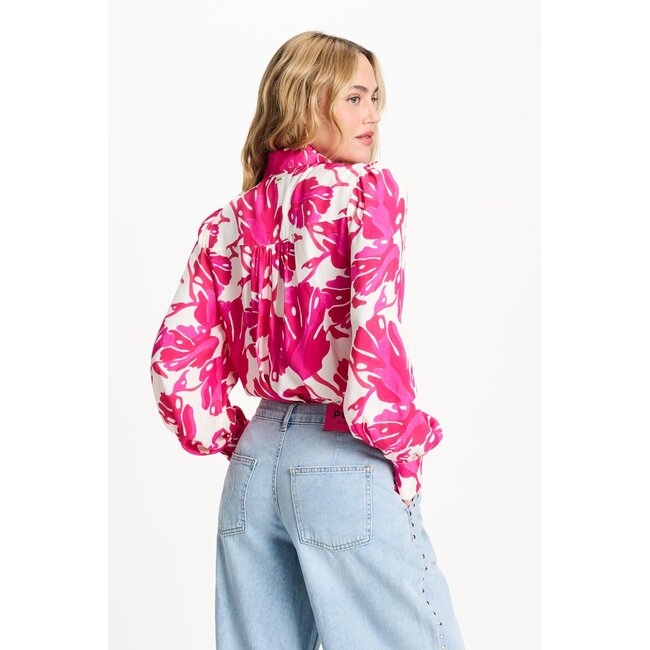 POM BLOUSE - Urban Flora White Multi colour