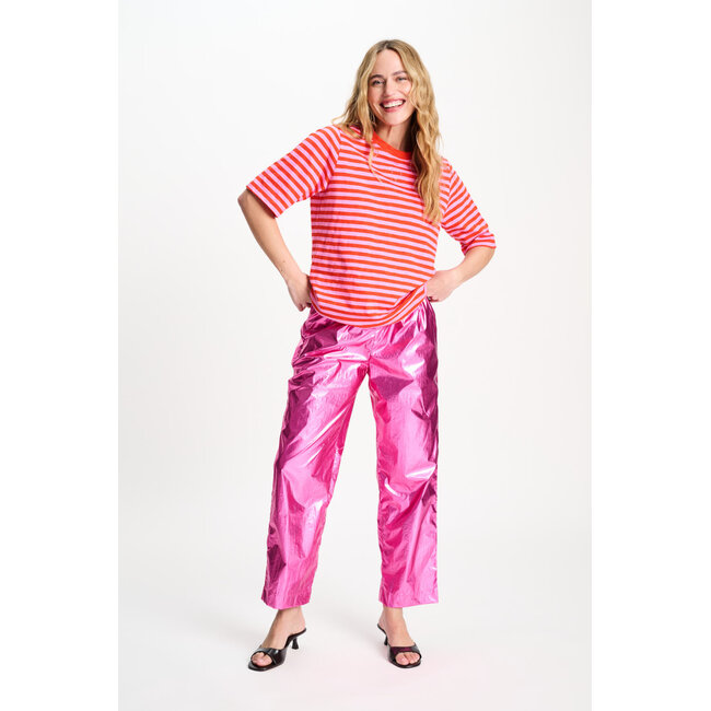POM TSHIRT - Stripe Orange Pink Multi colour