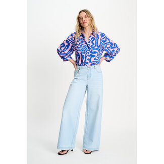 POM BLOUSE - Waves Pink Multi colour