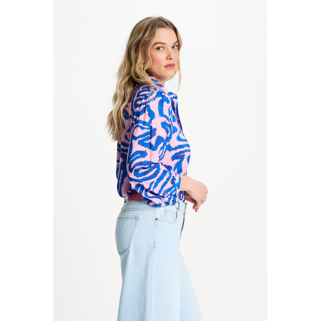 POM BLOUSE - Waves Pink Multi colour